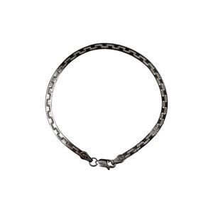 Vior Sterling Silver Italy Flat Snake Chain Bracelet Greek Key Pattern 7-1/8"